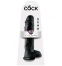 King Cock 11" Cock with Balls Black
