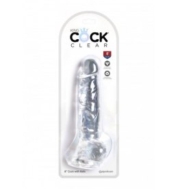 King Cock 8 Inch Cock with Balls Transparant