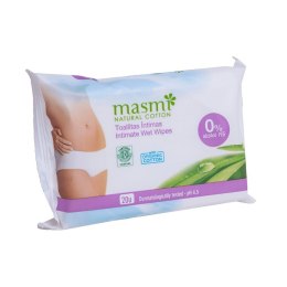 MASMI Wilgotne organiczne bawełniane chusteczki do higieny intymnej