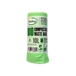 BioBag Worki na odpady organiczne i zmieszane w 100% biodegradowalne i kompostowalne 10L rolka 20 sztuk z banderolą