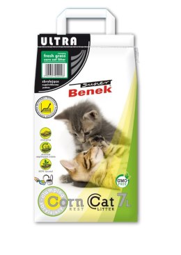 SUPER BENEK Corn Cat Ultra Świeża Trawa 7L